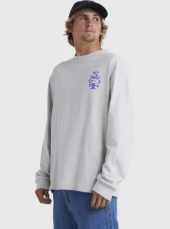 Best Quiksilver Stretch Long Sleeve T-Shirt Gray Violet