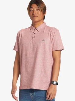 Shop Quiksilver Sunset Cruise Short Sleeve Polo Shirt Red Ochre