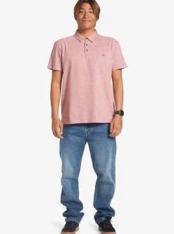 Shop Quiksilver Sunset Cruise Short Sleeve Polo Shirt Red Ochre