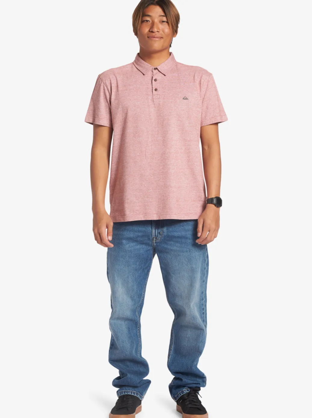 Shop Quiksilver Sunset Cruise Short Sleeve Polo Shirt Red Ochre