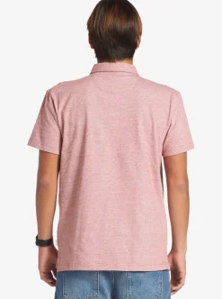 Shop Quiksilver Sunset Cruise Short Sleeve Polo Shirt Red Ochre