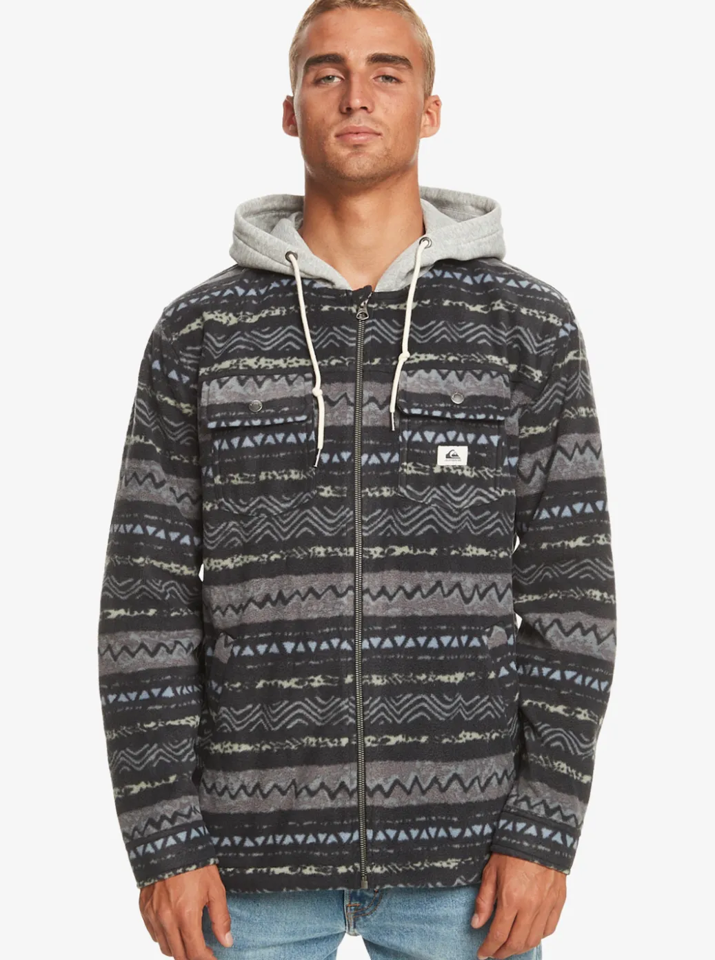 Online Quiksilver Super Swell Zip-Up Hoodie Tarmac Playa Mesa