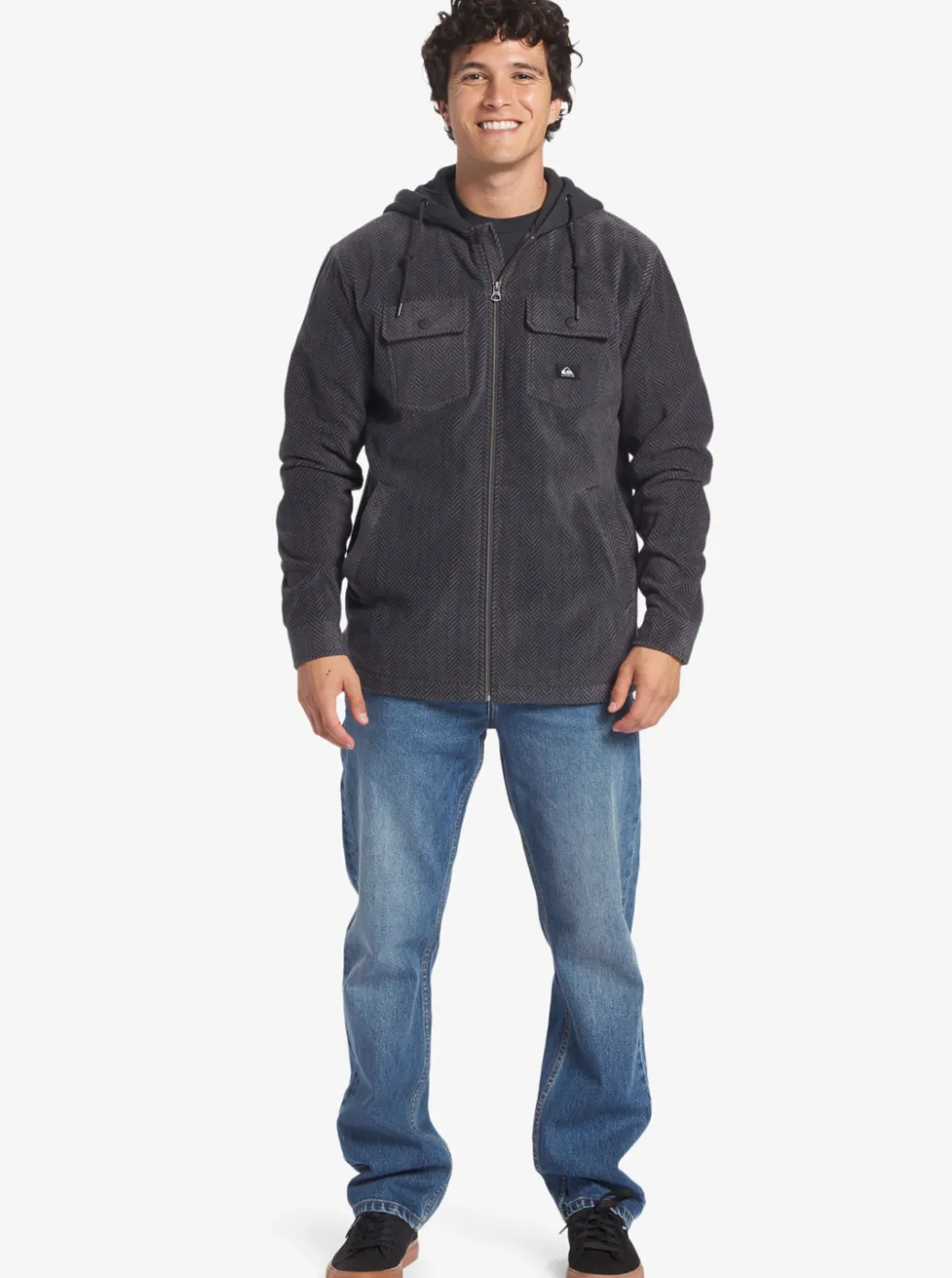 Shop Quiksilver Super Swell Zip-Up Hoodie Black Super Swell