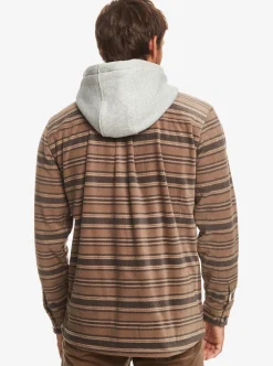 Sale Quiksilver Super Swell Zip-Up Hoodie Major Brown Super Swell Plaid