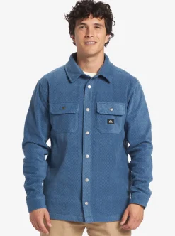 Discount Quiksilver Surf Days Long Sleeve Fleece Shirt Midnight Navy Surf Days
