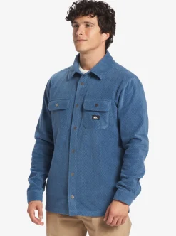 Discount Quiksilver Surf Days Long Sleeve Fleece Shirt Midnight Navy Surf Days