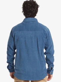 Discount Quiksilver Surf Days Long Sleeve Fleece Shirt Midnight Navy Surf Days