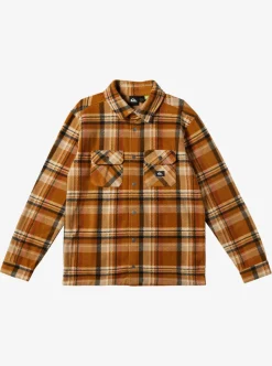 Best Sale Quiksilver Surf Days Long Sleeve Fleece Shirt Bone Brown Surf Days