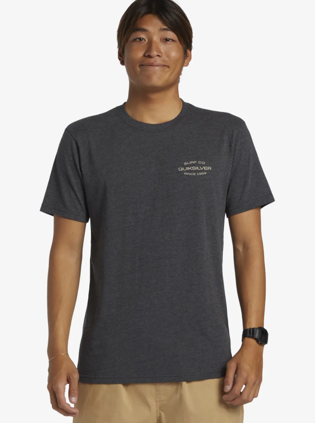 Best Quiksilver Surf Lockup T-Shirt Charcoal Heather