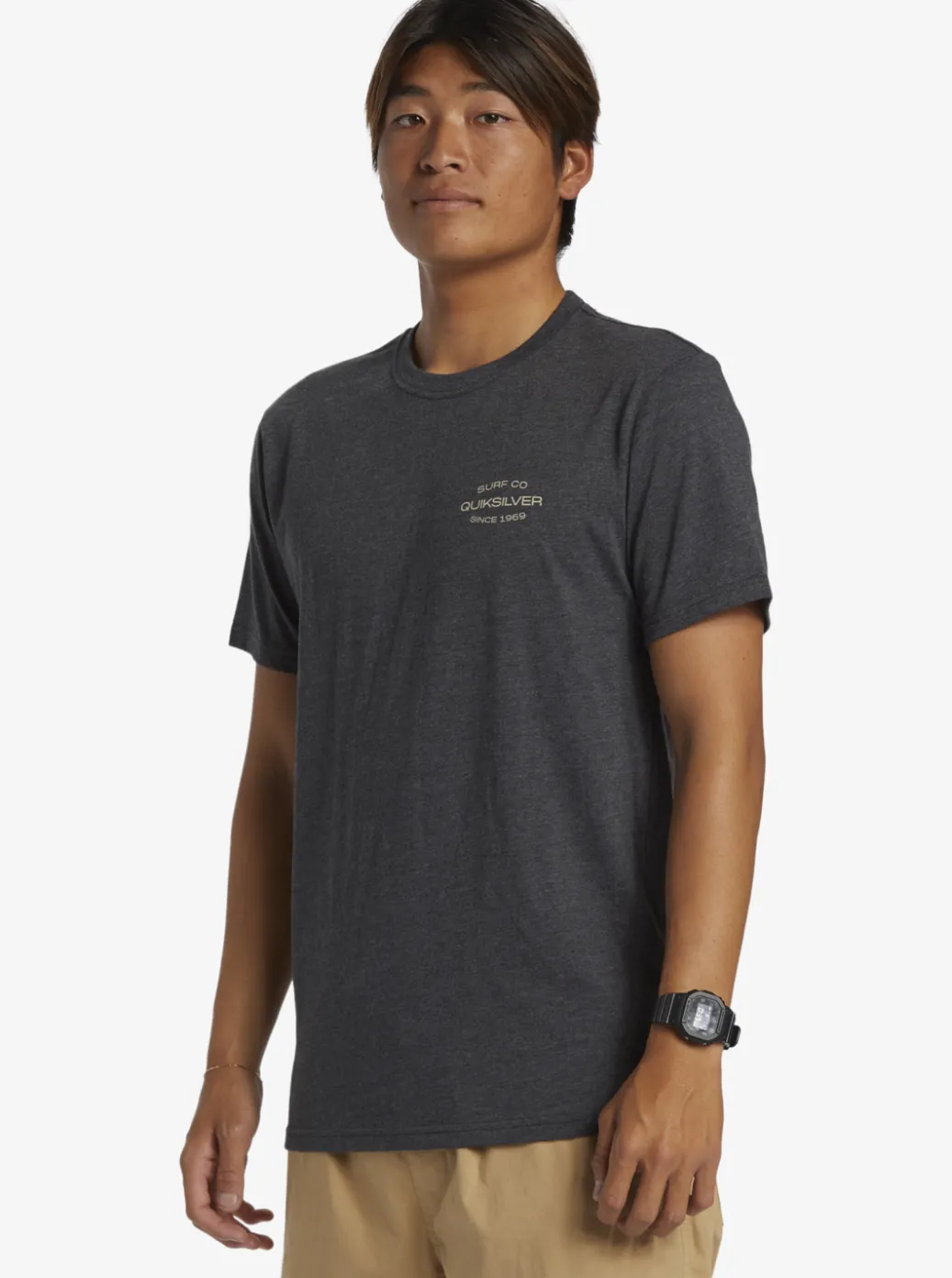 Best Quiksilver Surf Lockup T-Shirt Charcoal Heather