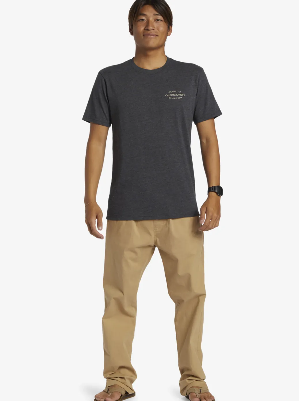 Best Quiksilver Surf Lockup T-Shirt Charcoal Heather