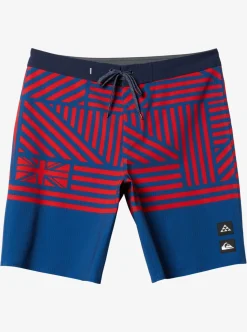 Discount Quiksilver Surfsilk Hawaii Flag 20 20" Boardshorts Estate Blue