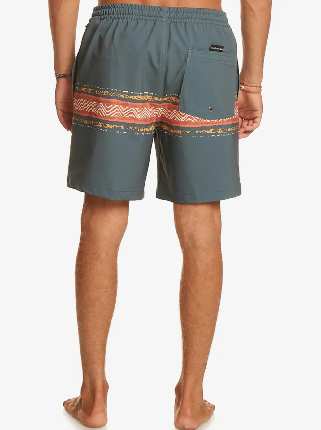 Discount Quiksilver Surfsilk Mesa Stripe 17" Volleys Dark Slate