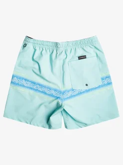 Sale Quiksilver Surfsilk Mesa Stripe 17" Volleys Pastel Turquoise