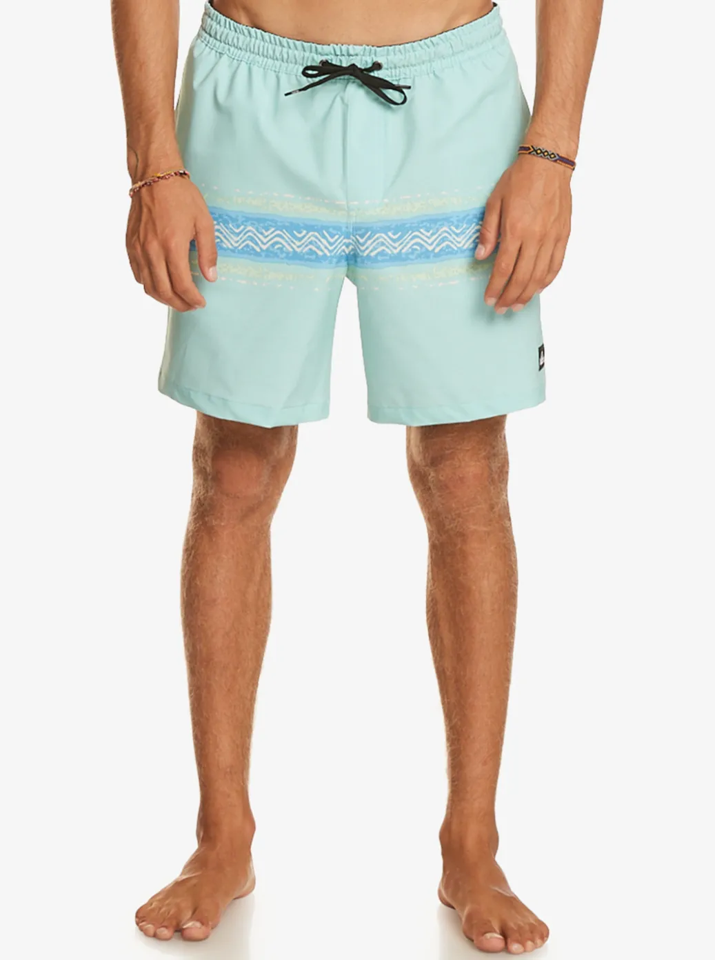Sale Quiksilver Surfsilk Mesa Stripe 17" Volleys Pastel Turquoise