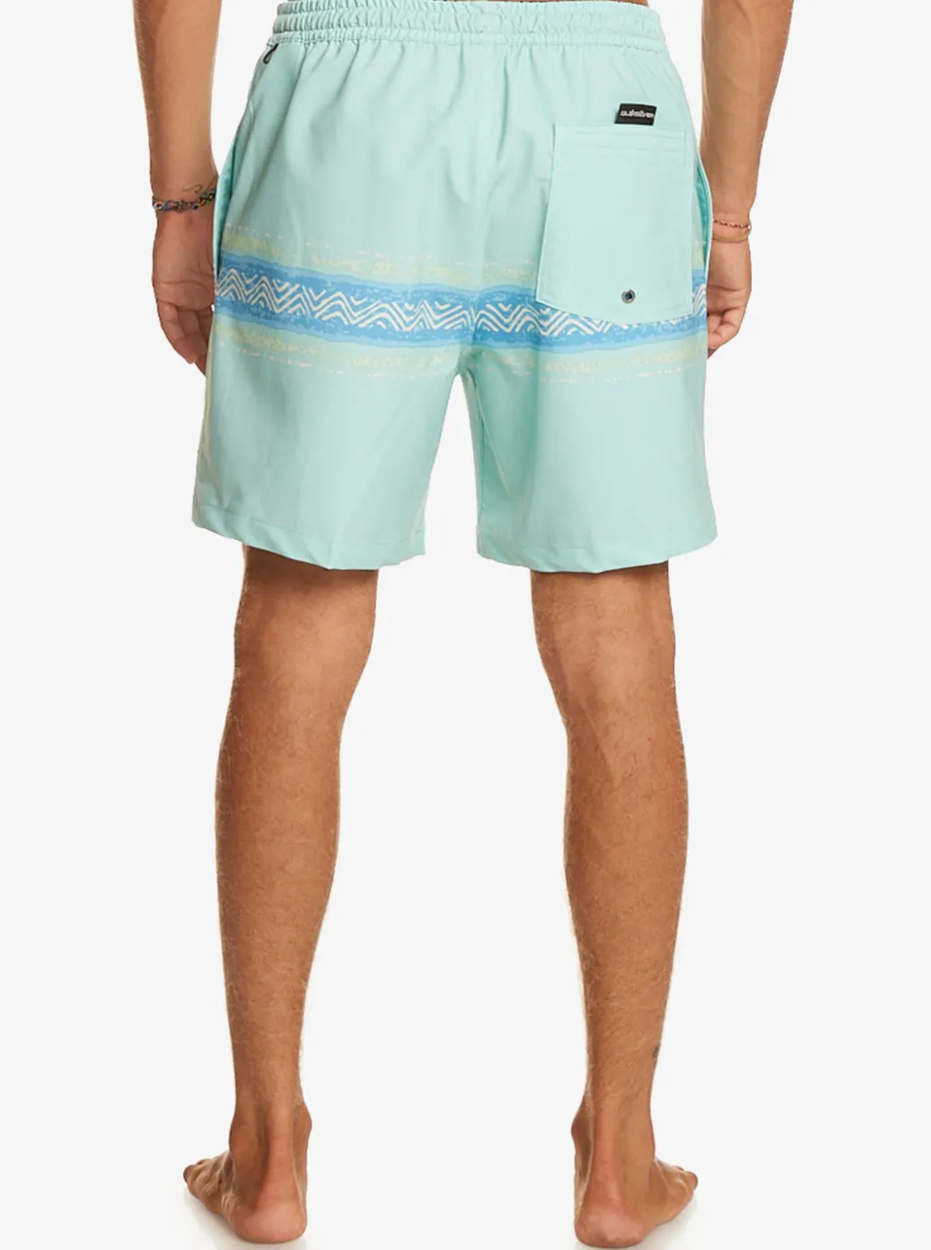 Sale Quiksilver Surfsilk Mesa Stripe 17" Volleys Pastel Turquoise