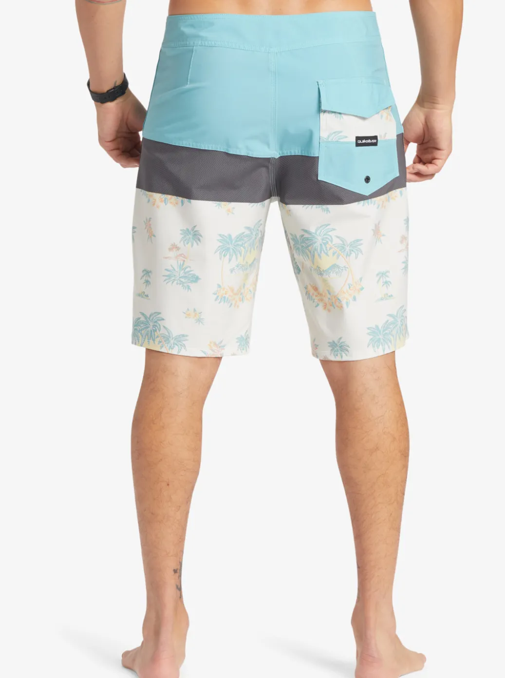 Discount Quiksilver Surfsilk Panel 20" Boardshorts Snow White Palm Spritz
