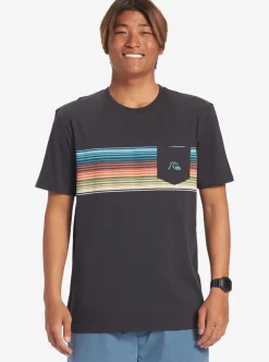 Clearance Quiksilver Swell Vision Stripe Pocket T-Shirt Tarmac