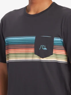 Clearance Quiksilver Swell Vision Stripe Pocket T-Shirt Tarmac