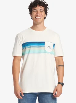 Cheap Quiksilver Swell Vision Stripe Pocket T-Shirt Gardenia