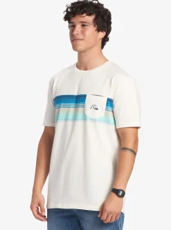 Cheap Quiksilver Swell Vision Stripe Pocket T-Shirt Gardenia