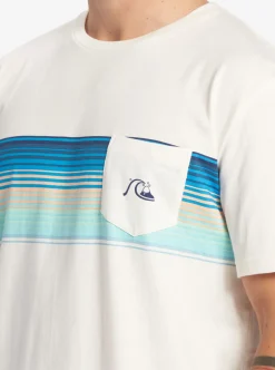 Cheap Quiksilver Swell Vision Stripe Pocket T-Shirt Gardenia