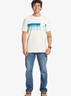 Cheap Quiksilver Swell Vision Stripe Pocket T-Shirt Gardenia