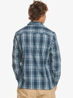 Store Quiksilver Swinton Long Sleeve Shirt Navy Blazer Swinton