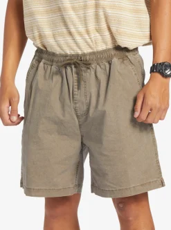 Cheap Quiksilver Taxer Elastic Waist Shorts Chocolate Chip