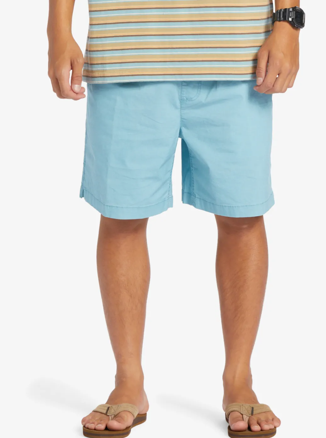 Fashion Quiksilver Taxer Elastic Waist Shorts Cameo Blue
