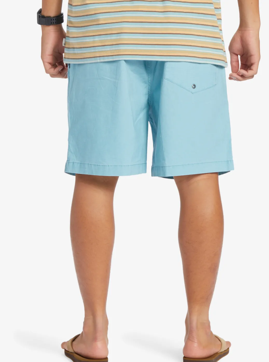 Fashion Quiksilver Taxer Elastic Waist Shorts Cameo Blue