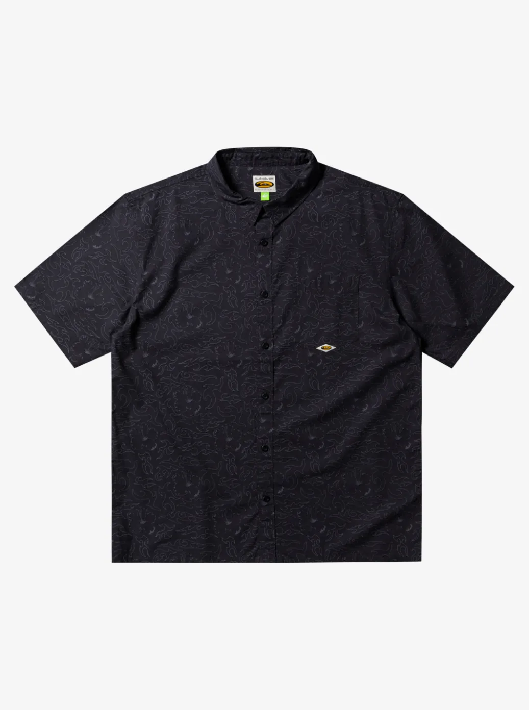 Best Sale Quiksilver The Saturn Short Sleeve Shirt Tarmac Tribal Floral