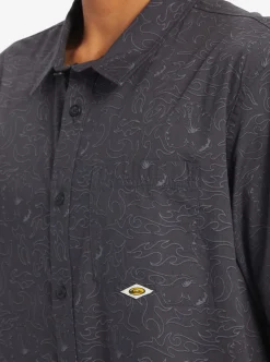 Best Sale Quiksilver The Saturn Short Sleeve Shirt Tarmac Tribal Floral