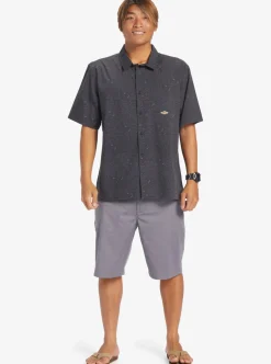 Best Sale Quiksilver The Saturn Short Sleeve Shirt Tarmac Tribal Floral