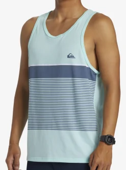 Hot Quiksilver Tijuana Stripe Tank Top Beach Glass Heather