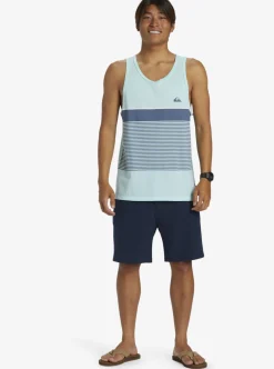 Hot Quiksilver Tijuana Stripe Tank Top Beach Glass Heather