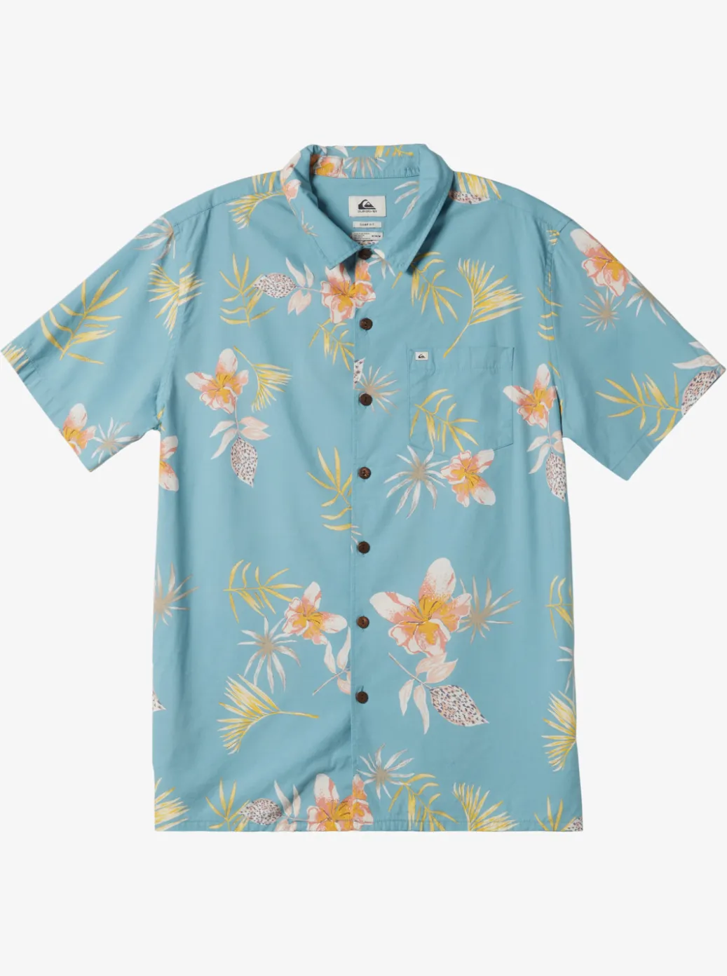 Cheap Quiksilver Tropical Floral Short Sleeve Woven Shirt Reef Waters Tropical Floral Ss