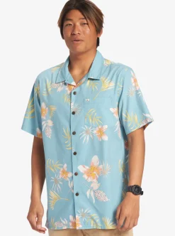 Cheap Quiksilver Tropical Floral Short Sleeve Woven Shirt Reef Waters Tropical Floral Ss