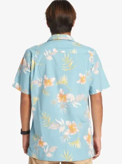 Cheap Quiksilver Tropical Floral Short Sleeve Woven Shirt Reef Waters Tropical Floral Ss
