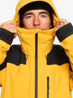 Shop Quiksilver Ultralight Gore-Tex® Technical Snow Jacket Mineral Yellow
