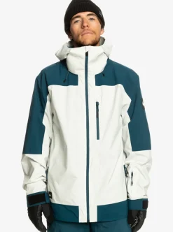 New Quiksilver Ultralight 20K Technical Snow Jacket Nimbus Cloud