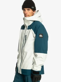 New Quiksilver Ultralight 20K Technical Snow Jacket Nimbus Cloud