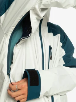 New Quiksilver Ultralight 20K Technical Snow Jacket Nimbus Cloud