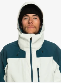 New Quiksilver Ultralight 20K Technical Snow Jacket Nimbus Cloud