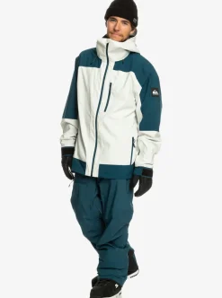 New Quiksilver Ultralight 20K Technical Snow Jacket Nimbus Cloud