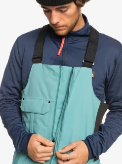 Best Sale Quiksilver Utility Technical Snow Bib Pants Brittany Blue