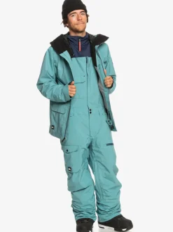 Best Sale Quiksilver Utility Technical Snow Bib Pants Brittany Blue