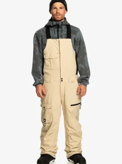 Best Quiksilver Utility Technical Snow Bib Pants Pale Khaki