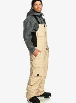 Best Quiksilver Utility Technical Snow Bib Pants Pale Khaki