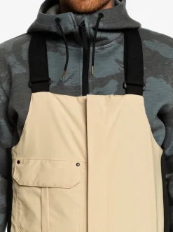 Best Quiksilver Utility Technical Snow Bib Pants Pale Khaki